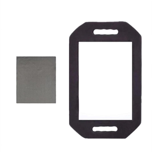 Rimoleur Large Rectangular Hand Mirror with Double Handle, Salon-Grade, Black Foam Frame, 16"L x 9.8"W, Floor Mount, Modern Style