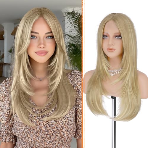 Haloo Blonde Lace Front Wig with Curtain Bangs - 24 Inch