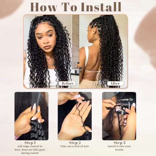 Biifoum Deep Wave Water Bulk Braiding Hair 18in Honey Blonde 2 Bundles, 200g
