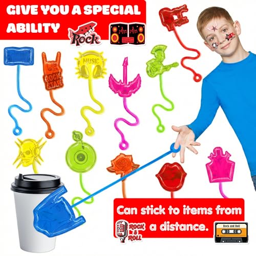 48 PCS Rock Party Favors Kit – Stick Hands & Tattoos