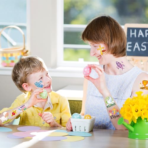 96pc Easter Temporary Tattoos for Kids | Jesus & Cross Designs