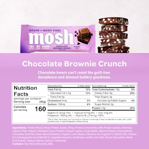 MOSH Keto Protein Bars Variety Pack - Vegan, Low Carb, High Protein