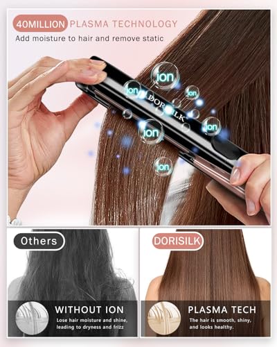 DORISILK 500°F Ceramic Flat Iron - 2-in-1 Hair Straightener & Curler