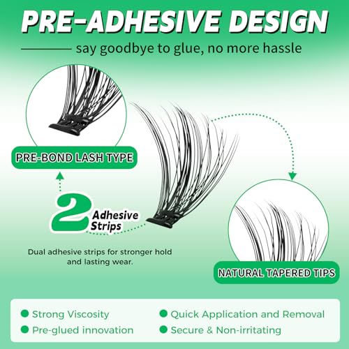 Self-Adhesive Lash Clusters Kit, 560pcs Individual Eyelashes