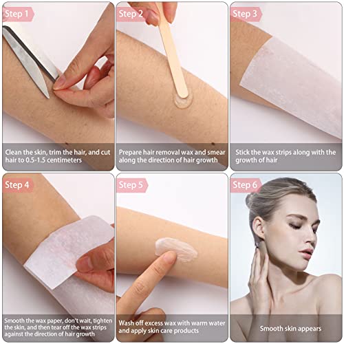 SEPGLITTER Wax Strips for Hair Removal, 300 Pieces 1.6 x 3.9 Inch Non Woven Waxing Strips Face Wax Paper Strips for Women Facial Body Arms Legs Hair Cleaning and Remover