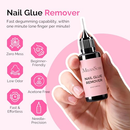 MelodySusie Non-Acetone Nail Glue Remover - 20ml Gentle Formula
