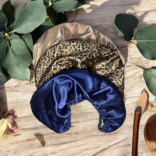 NEXSUN Ocean Blue Satin Plopping Towel for Curly Hair
