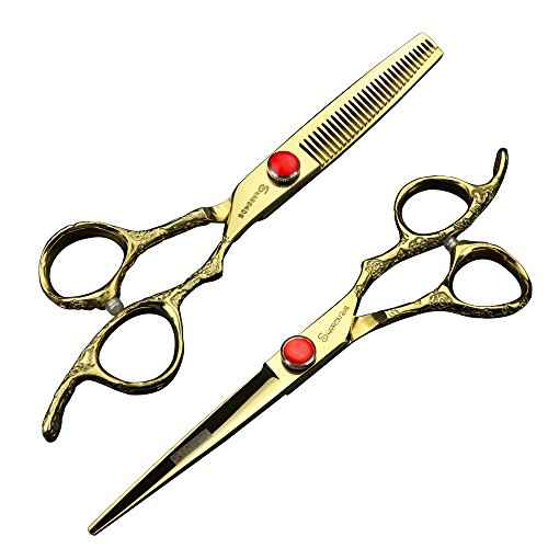 Golden Professional Hairdressing Scissors 6 inch 7 inch Hairdresser Scissors Set (6 Set)