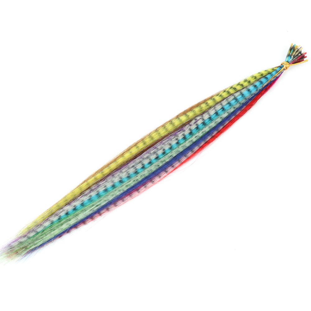 Feather Hair Extension Kit with Synthetic Feathers 100 Beads Plier and Hoo (50 Feather)