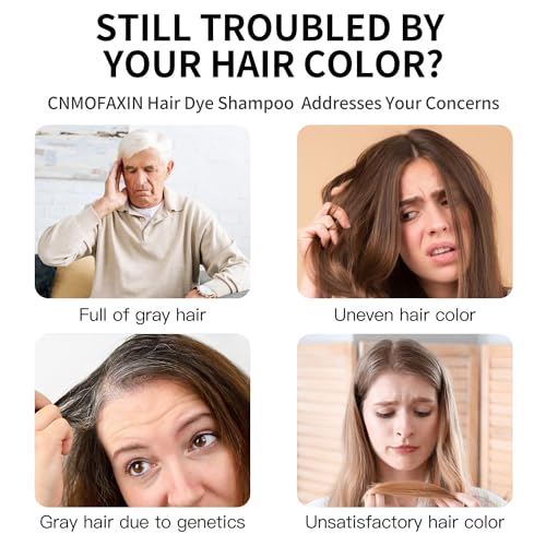 Wine Red 3-in-1 Hair Dye Shampoo for Gray Hair Coverage