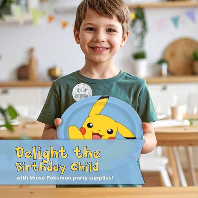 Pokemon Party Plates & Napkins Set for 16 Guests
