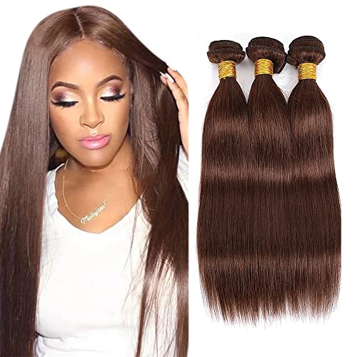 #4 Brown Straight Bundles - 30, 32, 34 inch Unprocessed Brazilian Hair