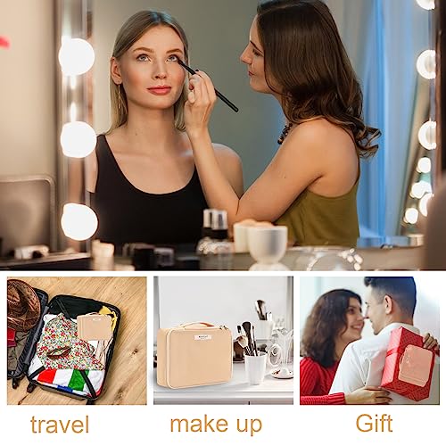 Queboom Large Capacity Travel Makeup Bag - Waterproof & Portable