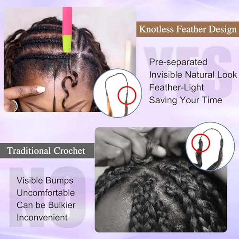 18 Inch Deep Wave Feather Crochet Hair - 100 Strands for Black Women