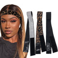 Elastic Wig Bands Set of 3 - Lace Melting & Edge Lay Wraps - Silver, Leopard, Black