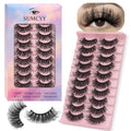 10 Pairs 3D Fluffy Cat Eye Mink Lashes - Reusable Handmade