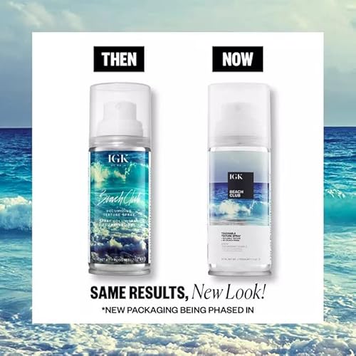 IGK BEACH CLUB Touchable Texture Spray Travel | Hold + Volume + Lightweight | Vegan + Cruelty Free | 1.7 Oz