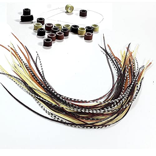 Feather Hair Extensions 20 Real Rooster Feathers with Beads