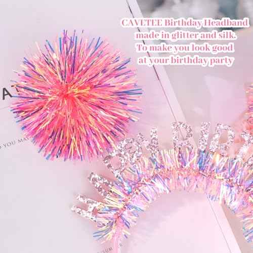 CAVETEE Birthday Crown, Happy Birthday Headband for Women Happy Birthday Decorations for Women Birthday Gifts