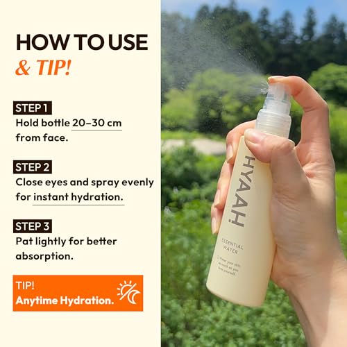 All-Day Essential Water - Korean Face Mist Spray - Hydrating Soothing with Chamomile Extract and Houttuynia Cordata - Moisturizing, Calming, Pore Care Daily Skincare, 3.38oz