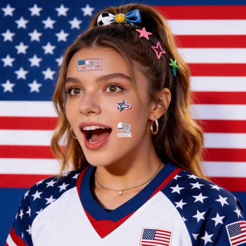 56 Pack American Flag Temporary Tattoos Waterproof
