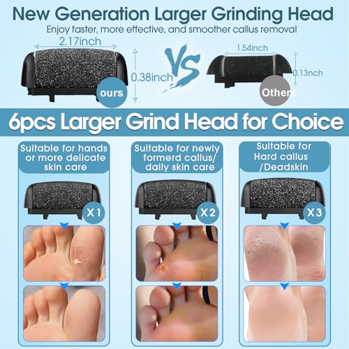 Electric Foot File Callus Remover Set (2 Pack) - Waterproof Pedicure Kit