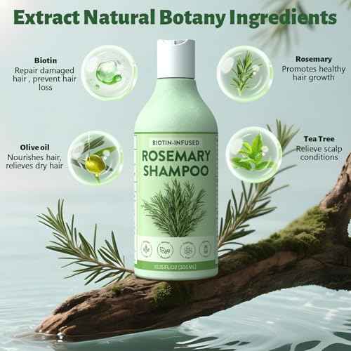 Biotin & Rosemary Hair Growth Shampoo?Natural Formula for Thinning Hair & Hair Loss, Promotes Thicker, Fuller Hair,Hair Growth Shampoo for Men and Women - 10.15 fl OZ