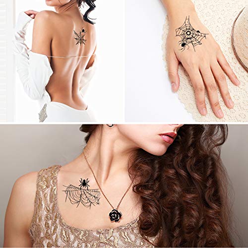 36 Halloween Spider Web Temporary Face Tattoos - 12 Styles