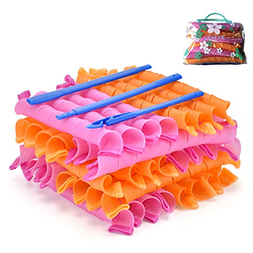 CEKEME 40 Pcs Heatless Spiral Hair Curlers - 22 Inch Magic Hair Rollers