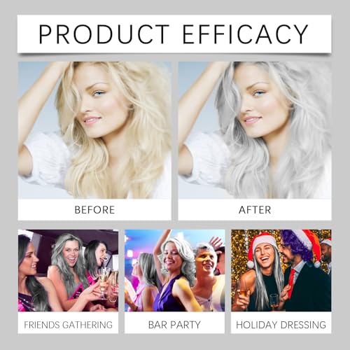 Silver Hair Dye 2-in-1 Coloring & Conditioning, 3.53 Fl Oz