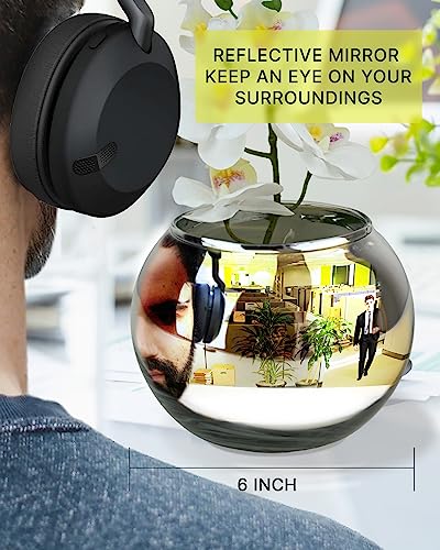 6-Inch Convex Mirror Vase - Stylish Desk Organizer & Decor