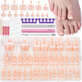 Teenitor Press on Toenails 240pc 15 Sizes French Tip Toe Nails