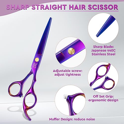 JASON 10-Piece Hair Cutting Scissors Set - Professional Barber Shears
