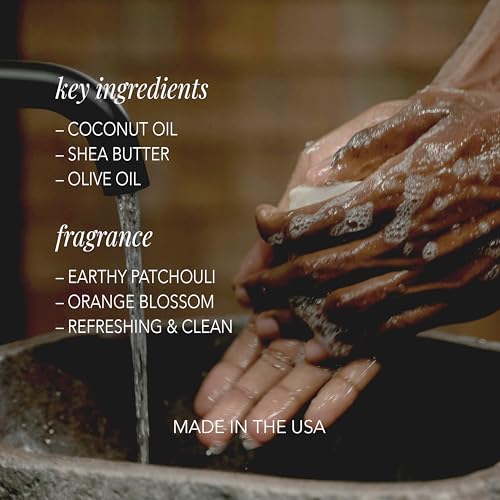 Patchouli & Orange Soap Bar (3 Pack), Vegan Patchouli Bar Soap For Dry & Sensitive Skin, Handmade with Organic Ingredients, Naqee Skin