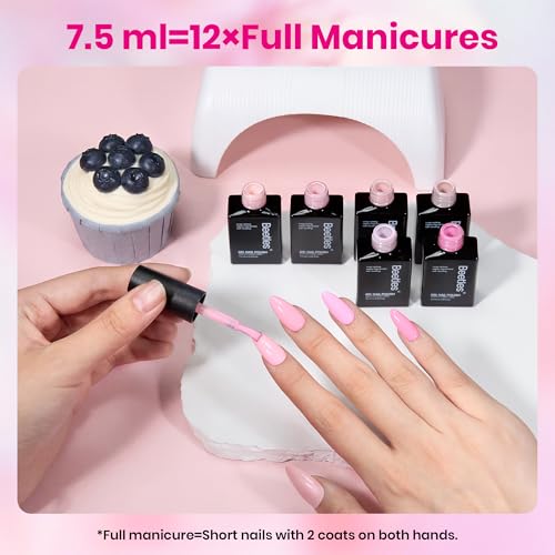 Beetles Pink Gel Nail Polish Set - 6 Color UV LED Soak Off Polish Kit