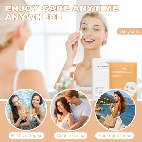 5 Packs Collagen Face mask,Daily Soothing Mask,Skincare Hydrating face Masks,Gentle Care Mask,Deep Hydration,Brighten skin tone,Suitable for different skin types