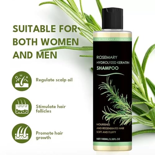 Rosemary Hair Growth Shampoo with Keratin for Hair Loss, 2 Pack