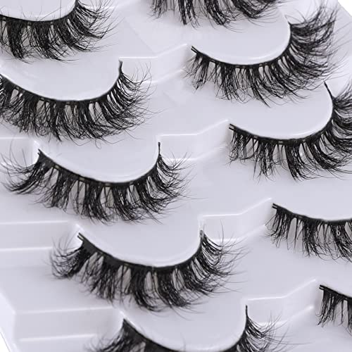 Mebver Cat Eye Lashes - Faux Mink False Eyelashes, 7 Pairs