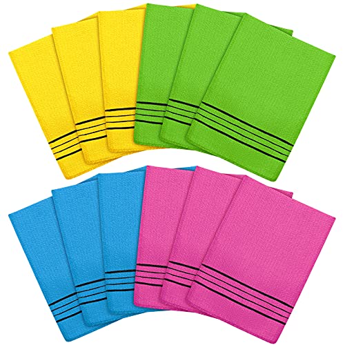 Tatuo 12-Pack Korean Exfoliating Mitts, Viscose Rayon Body Scrub