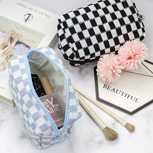 PAZIMIIK Checkered Makeup Bag Set - 6 Pack Cosmetic Pouches