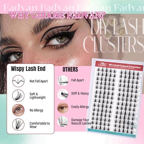 FADVAN 140Pcs Anime Lash Clusters with Spikes - DIY Eyelash Extensions