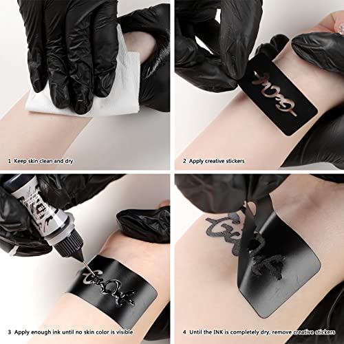 STIGMA Temporary Tattoo Kit - 10 Color Inks & 84 Stencils