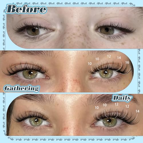 5D Fluffy Eyelash Clusters by Pleell - D-Curl 10-16MM DIY Lashes