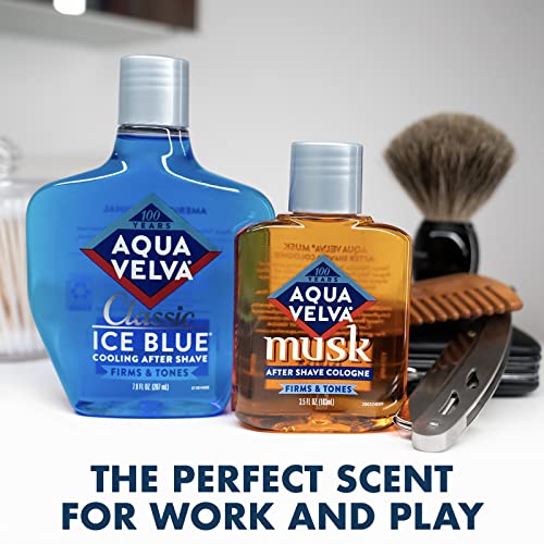 Aqua Velva After Shave, Classic Ice Blue, Soothes, Cools, and Refreshes Skin, 7 Ounce (Pack of 2)