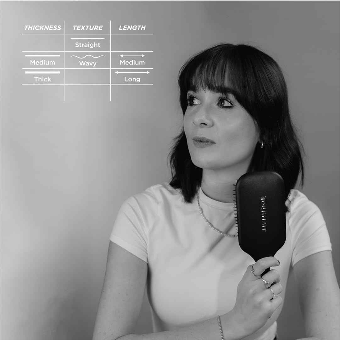 Denman Tangle Tamer Ultra (Black) Detangling Paddle Brush For Curly Hair And Black Natural Hair - use with both Wet & Dry Hair, D90L