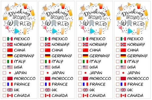 Drinking Around The World Temporary Tattoo Pack of 4