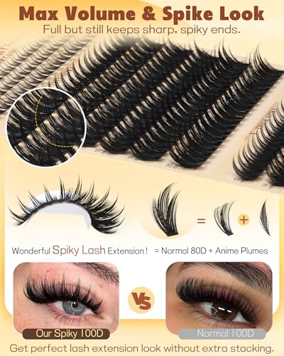 Spiky Manga Lash Clusters 12-20mm 300pcs DIY Eyelash Extensions