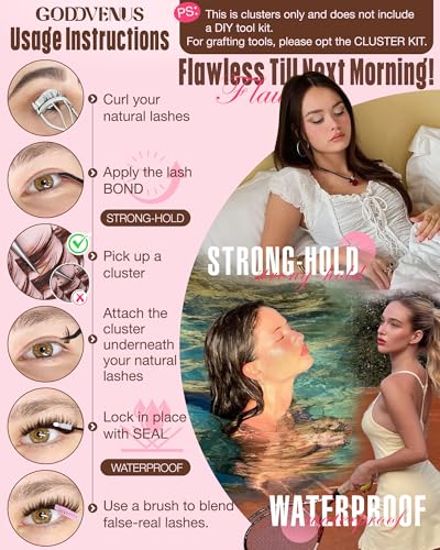 Goddvenus ZB-brown Natural Manga Lash Clusters - Wispy, Waterproof Eyelash Extensions