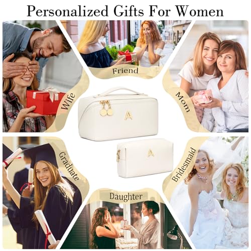 Personalized Initial Makeup Bag | Waterproof PU Leather