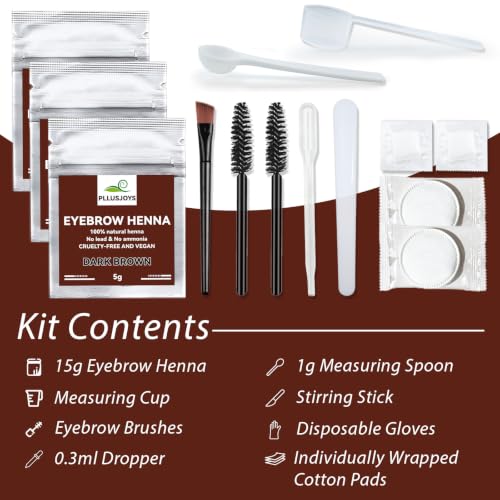 Henna Eyebrow Tint Kit - Natural Dark Brown Brow Dye